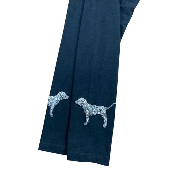 Victoria's Secret bling sequin dog logo black Leggings - Picture 7 of 8